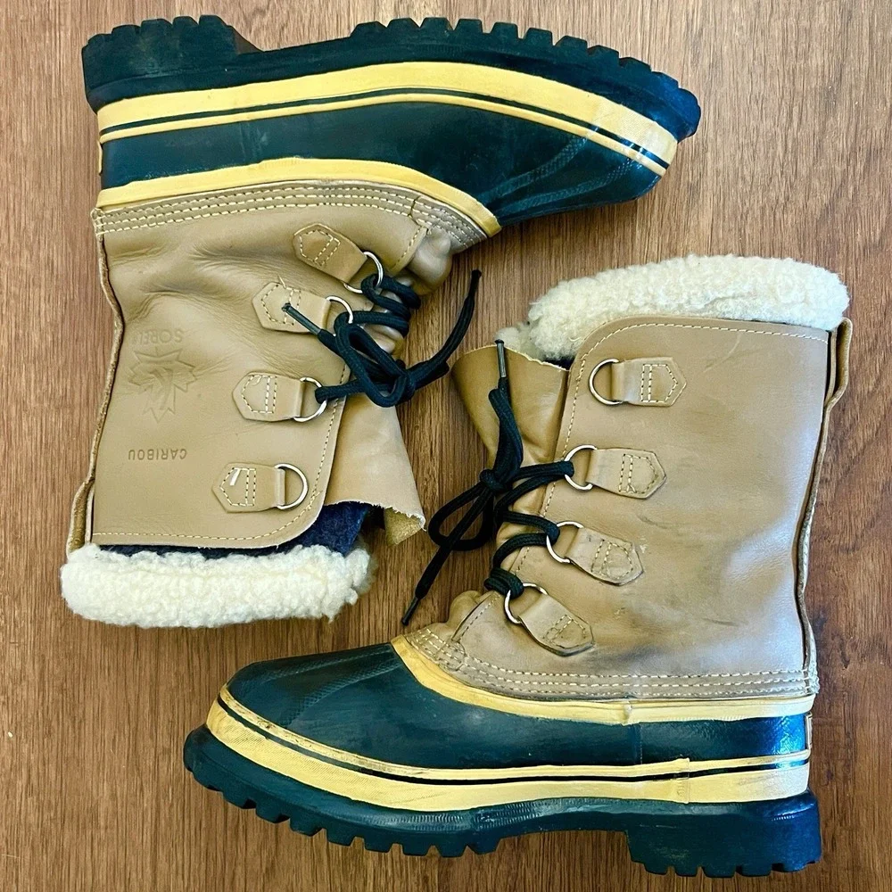 Sorel Caribou Vintage Kaufman Canada Men's Size Brown Leather Insulated Boots